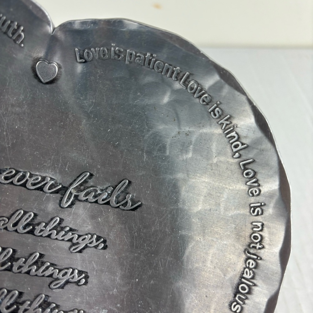 Wendel August Forge Heart-Shaped aluminum trinket dish with Engraving-LOVE - Picture 6 of 12